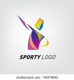 Colorful Dynamic Sport Logo and Icon. Sport Event and Health Activity Design Template.