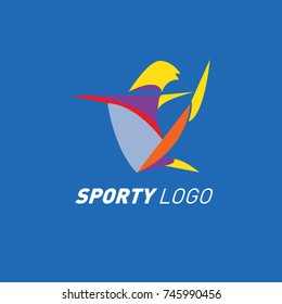 Colorful Dynamic Sport Logo and Icon. Sport Event and Health Activity Design Template.