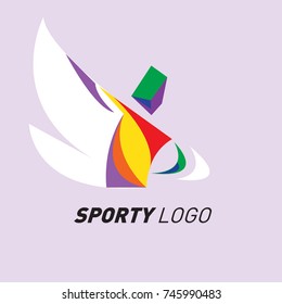 Colorful Dynamic Sport Logo and Icon. Sport Event and Health Activity Design Template.