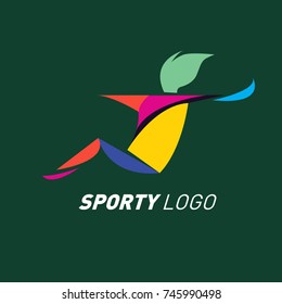 Colorful Dynamic Sport Logo and Icon. Sport Event and Health Activity Design Template.