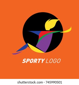 Colorful Dynamic Sport Logo and Icon. Sport Event and Health Activity Design Template.