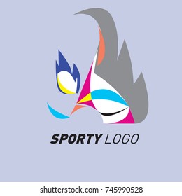 Colorful Dynamic Sport Logo and Icon. Sport Event and Health Activity Design Template.