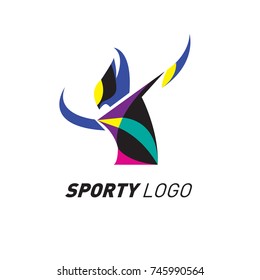 Colorful Dynamic Sport Logo and Icon. Sport Event and Health Activity Design Template.