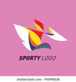 Colorful Dynamic Sport Logo and Icon. Sport Event and Health Activity Design Template.