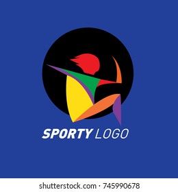 Colorful Dynamic Sport Logo and Icon. Sport Event and Health Activity Design Template.