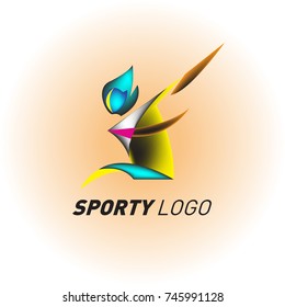 Colorful Dynamic Sport Logo and Icon. Sport Event and Health Activity Design Template.