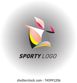 Colorful Dynamic Sport Logo and Icon. Sport Event and Health Activity Design Template.