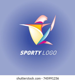 Colorful Dynamic Sport Logo and Icon. Sport Event and Health Activity Design Template.
