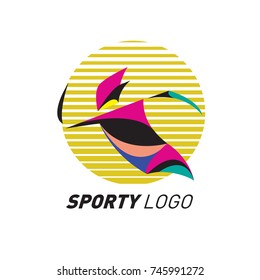 Colorful Dynamic Sport Logo and Icon. Sport Event and Health Activity Design Template.
