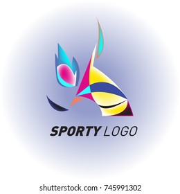 Colorful Dynamic Sport Logo and Icon. Sport Event and Health Activity Design Template.