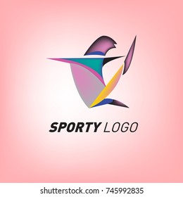 Colorful Dynamic Sport Logo and Icon. Sport Event and Health Activity Design Template.