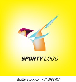 Colorful Dynamic Sport Logo and Icon. Sport Event and Health Activity Design Template.