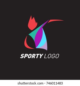 Colorful Dynamic Sport Logo and Icon. Sport Event and Health Activity Design Template.