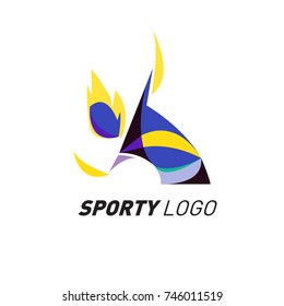 Colorful Dynamic Sport Logo and Icon. Sport Event and Health Activity Design Template.