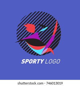 Colorful Dynamic Sport Logo and Icon. Sport Event and Health Activity Design Template.
