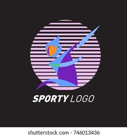 Colorful Dynamic Sport Logo and Icon. Sport Event and Health Activity Design Template.