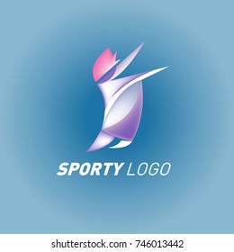 Colorful Dynamic Sport Logo and Icon. Sport Event and Health Activity Design Template.