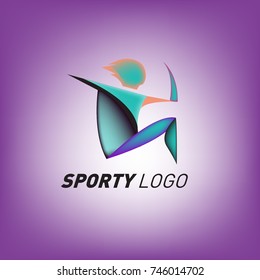 Colorful Dynamic Sport Logo and Icon. Sport Event and Health Activity Design Template.