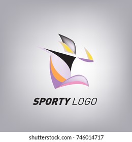 Colorful Dynamic Sport Logo and Icon. Sport Event and Health Activity Design Template.