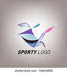 Colorful Dynamic Sport Logo and Icon. Sport Event and Health Activity Design Template.