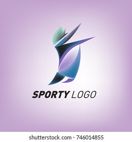 Colorful Dynamic Sport Logo and Icon. Sport Event and Health Activity Design Template.