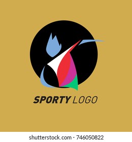 Colorful Dynamic Sport Logo and Icon. Sport Event and Health Activity Design Template.