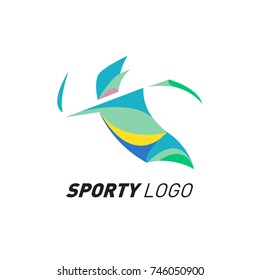 Colorful Dynamic Sport Logo and Icon. Sport Event and Health Activity Design Template.