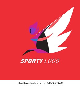 Colorful Dynamic Sport Logo and Icon. Sport Event and Health Activity Design Template.