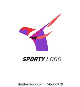 Colorful Dynamic Sport Logo and Icon. Sport Event and Health Activity Design Template.