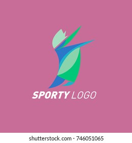 Colorful Dynamic Sport Logo and Icon. Sport Event and Health Activity Design Template.