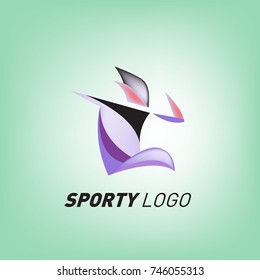 Colorful Dynamic Sport Logo and Icon. Sport Event and Health Activity Design Template.