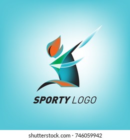 Colorful Dynamic Sport Logo and Icon. Sport Event and Health Activity Design Template.