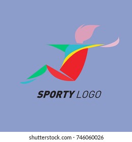 Colorful Dynamic Sport Logo and Icon. Sport Event and Health Activity Design Template.