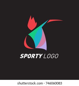 Colorful Dynamic Sport Logo and Icon. Sport Event and Health Activity Design Template.