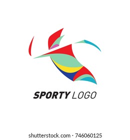 Colorful Dynamic Sport Logo and Icon. Sport Event and Health Activity Design Template.