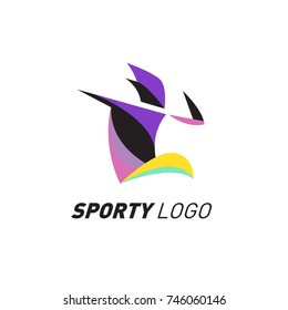 Colorful Dynamic Sport Logo and Icon. Sport Event and Health Activity Design Template.