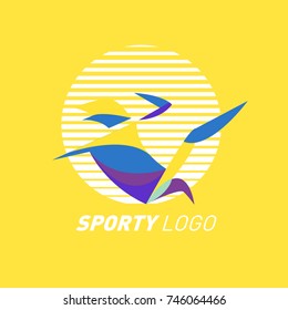 Colorful Dynamic Sport Logo and Icon. Sport Event and Health Activity Design Template.