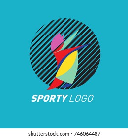 Colorful Dynamic Sport Logo and Icon. Sport Event and Health Activity Design Template.