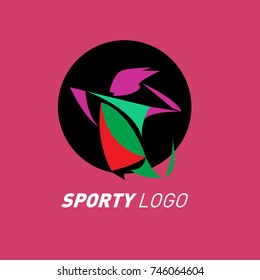 Colorful Dynamic Sport Logo and Icon. Sport Event and Health Activity Design Template.