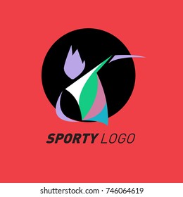 Colorful Dynamic Sport Logo and Icon. Sport Event and Health Activity Design Template.