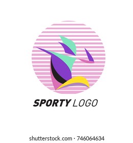 Colorful Dynamic Sport Logo and Icon. Sport Event and Health Activity Design Template.