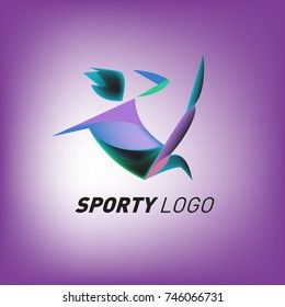 Colorful Dynamic Sport Logo and Icon. Sport Event and Health Activity Design Template.