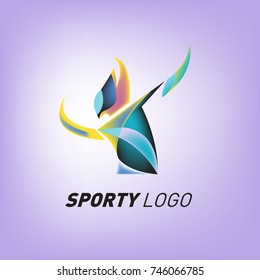 Colorful Dynamic Sport Logo and Icon. Sport Event and Health Activity Design Template.