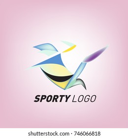 Colorful Dynamic Sport Logo and Icon. Sport Event and Health Activity Design Template.