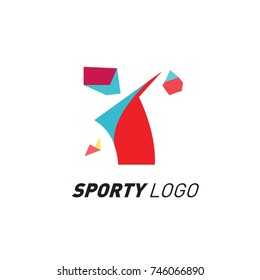 Colorful Dynamic Sport Logo and Icon. Sport Event and Health Activity Design Template.