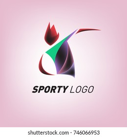 Colorful Dynamic Sport Logo and Icon. Sport Event and Health Activity Design Template.