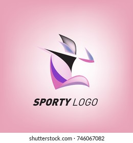 Colorful Dynamic Sport Logo and Icon. Sport Event and Health Activity Design Template.
