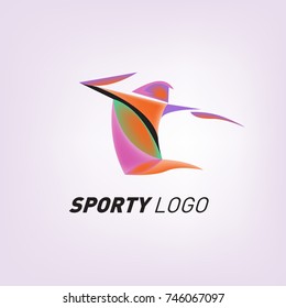 Colorful Dynamic Sport Logo and Icon. Sport Event and Health Activity Design Template.
