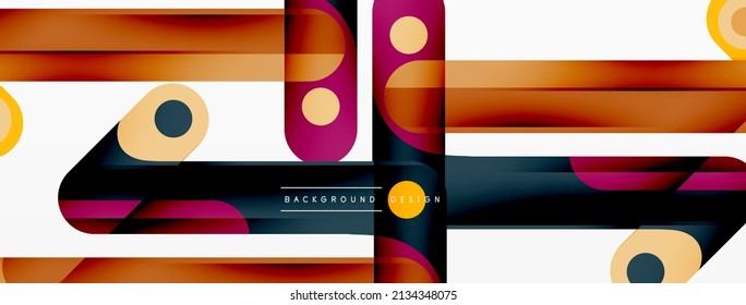 Composición de banda dinámica colorida. Líneas de fondo abstracto creativo geométrico para fondo de pared, banner o aterrizaje