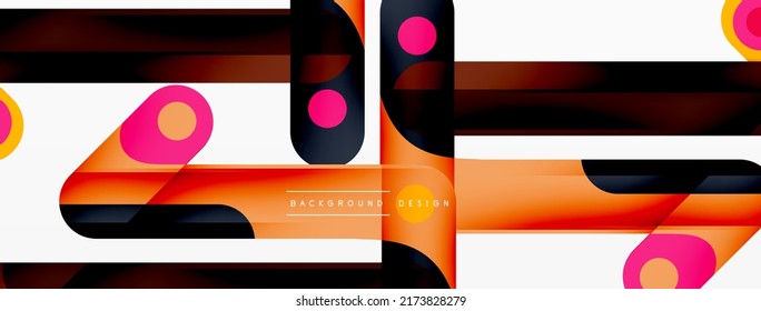 Composición de banda dinámica colorida. Líneas de fondo abstracto creativo geométrico para fondo de pared, banner o aterrizaje